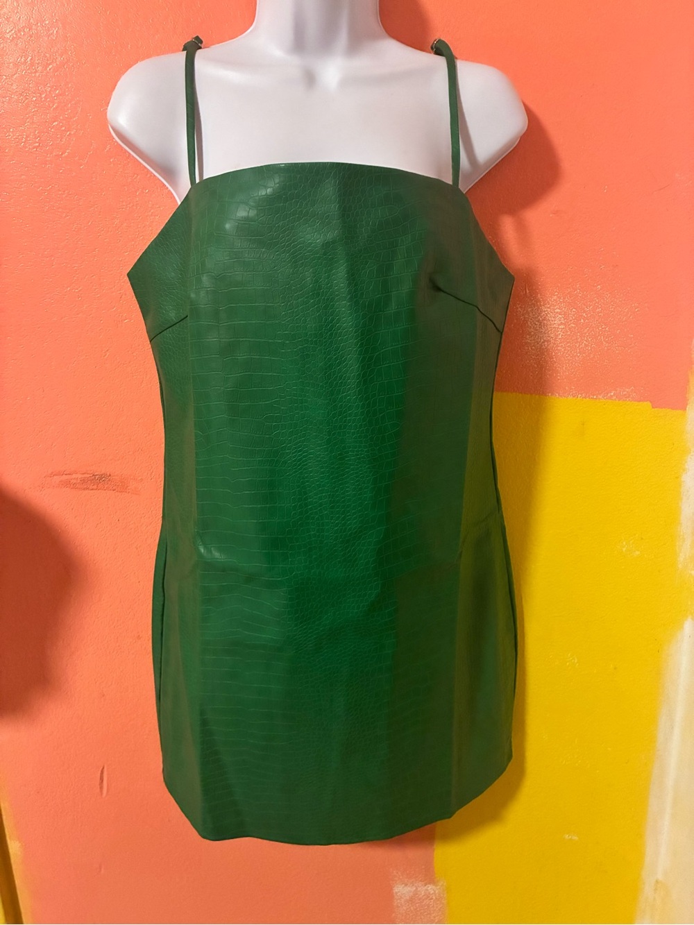 Green Croc-Embossed Slip Dress - Women's